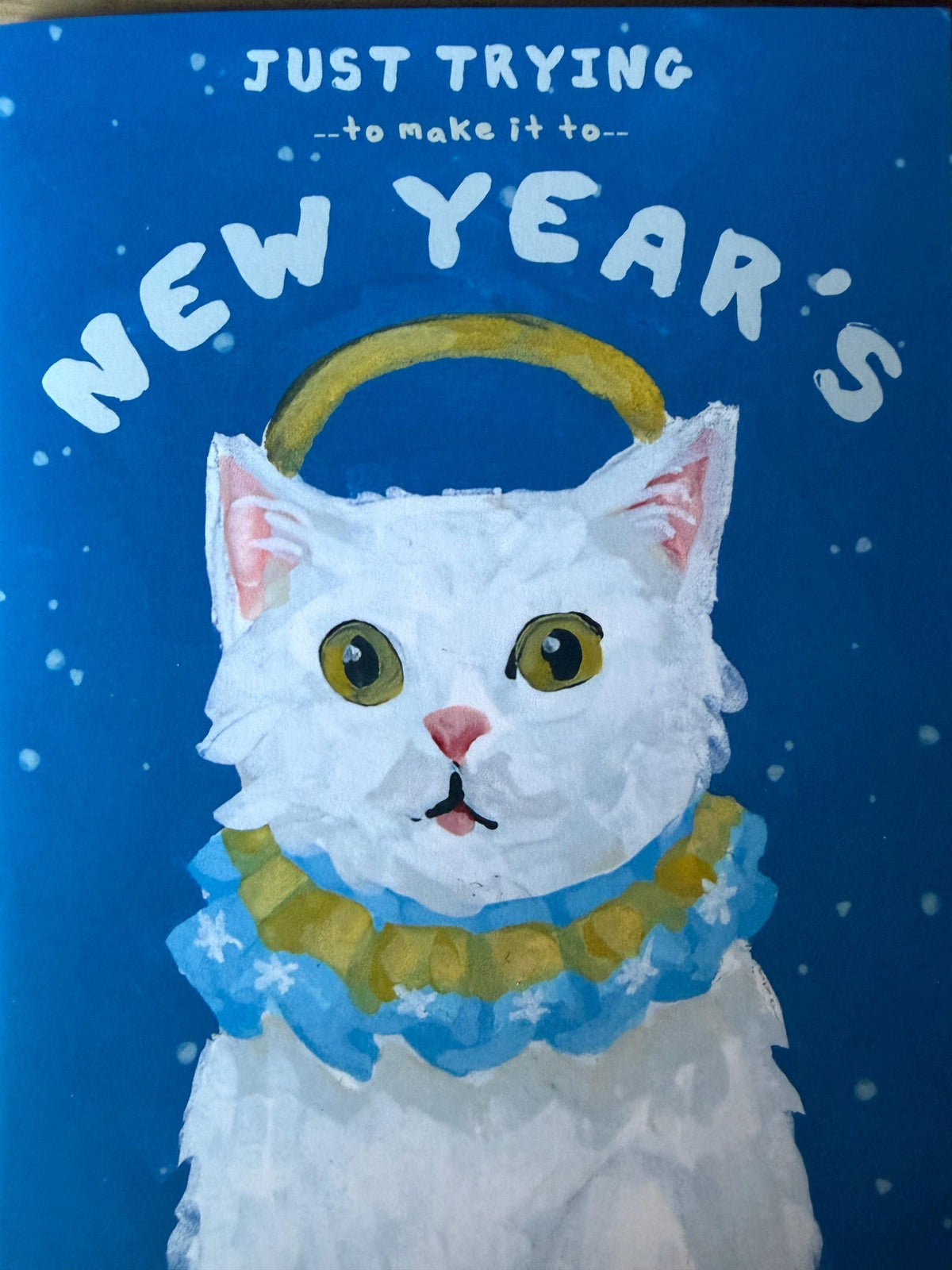humorous cat christmas Greeting Card (Blank Inside)