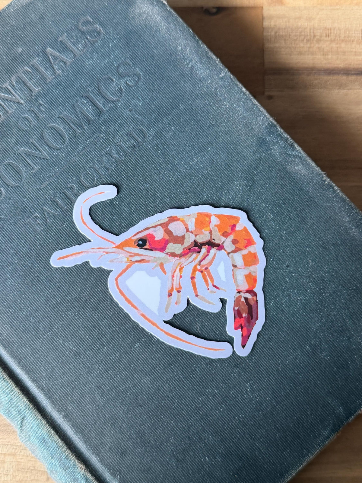 Original Painted Shrimp Sticker | 3" Die Cut Vinyl Decal