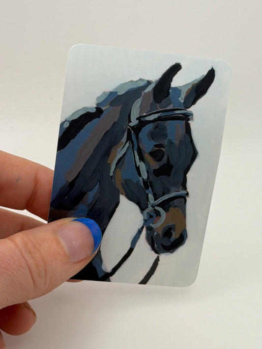 Moody Horse Portrait Vinyl Sticker, Western Equine Art, Acrylic Painting Reproduction