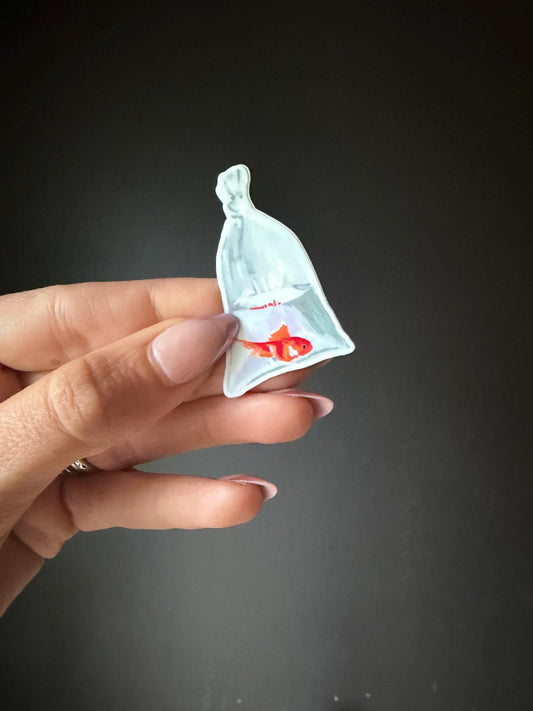 Goldfish Bookmark and Sticker Set | Anxiety Humor Reader Gift