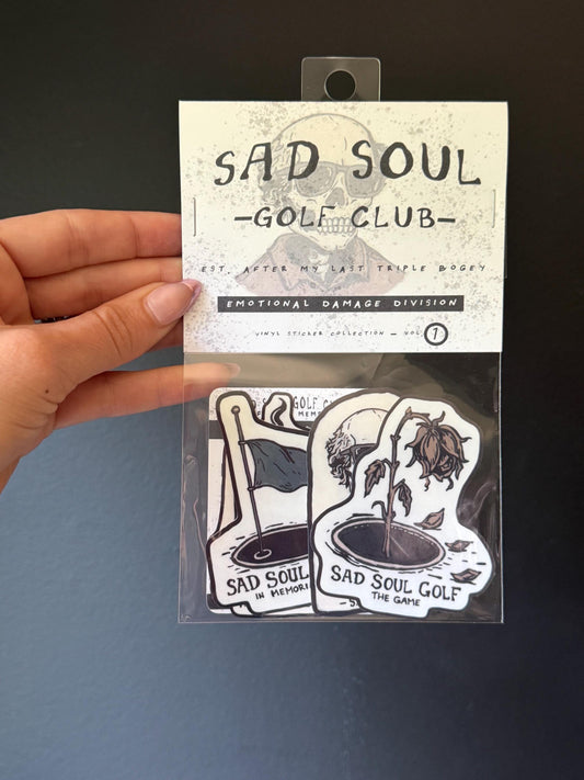 Emo golf sticker set- golfer gift- vinyl sticker pack