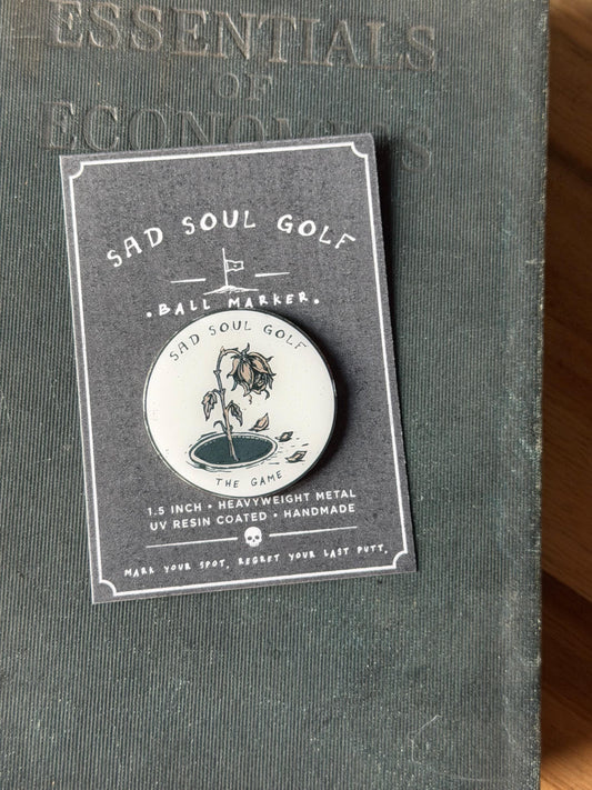 emo Golf Ball Marker | Wilted Rose Skeleton Golf Accessory