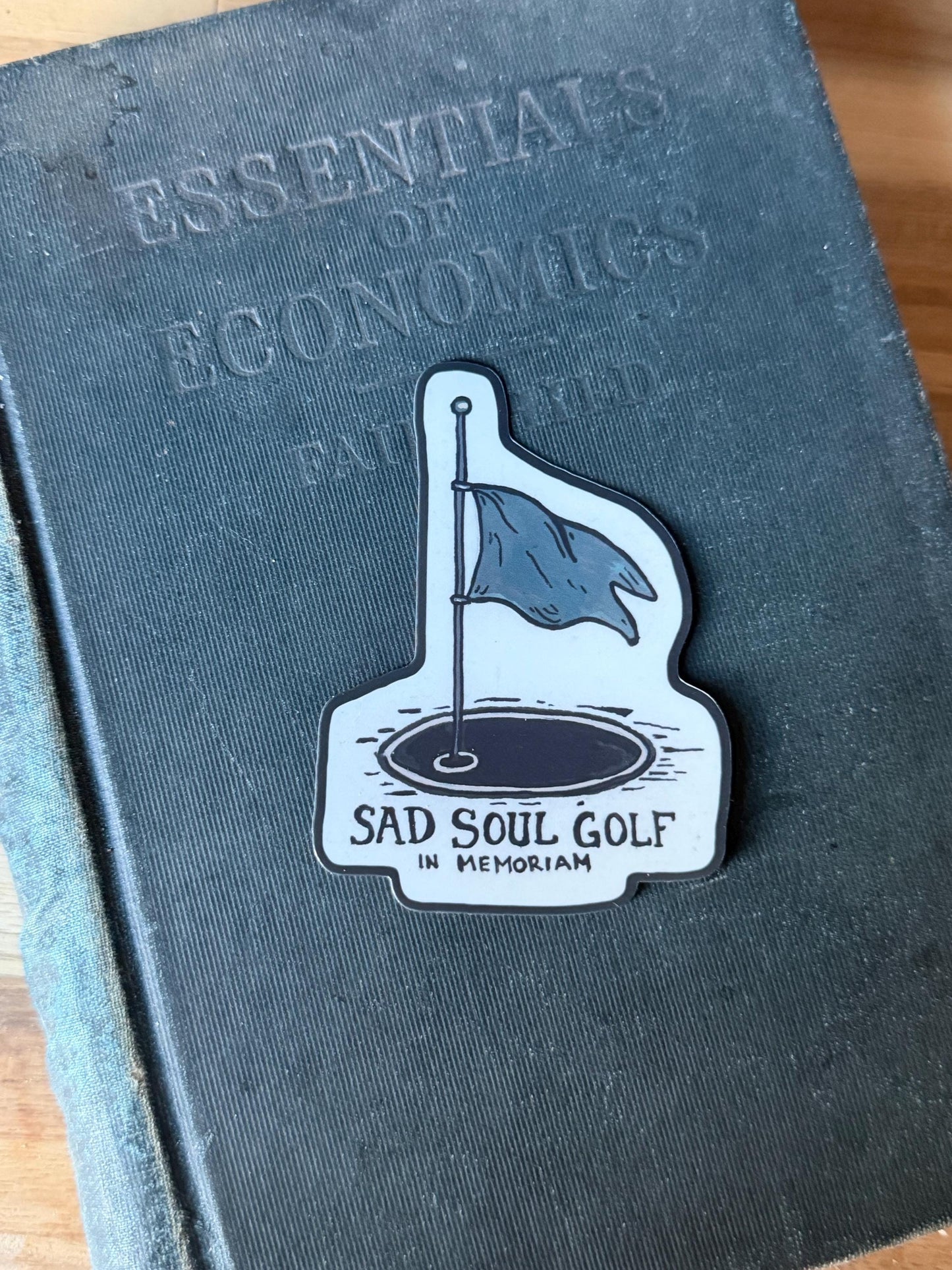 Emo Golfer vinyl sticker - Sad Soul Golf- half mast golf flag