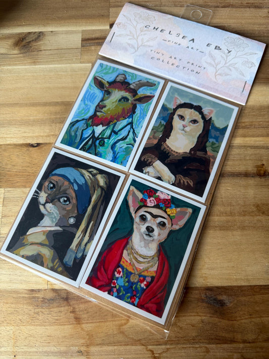 ACEO print pack | Famous Artwork Parody collection | set of four prints