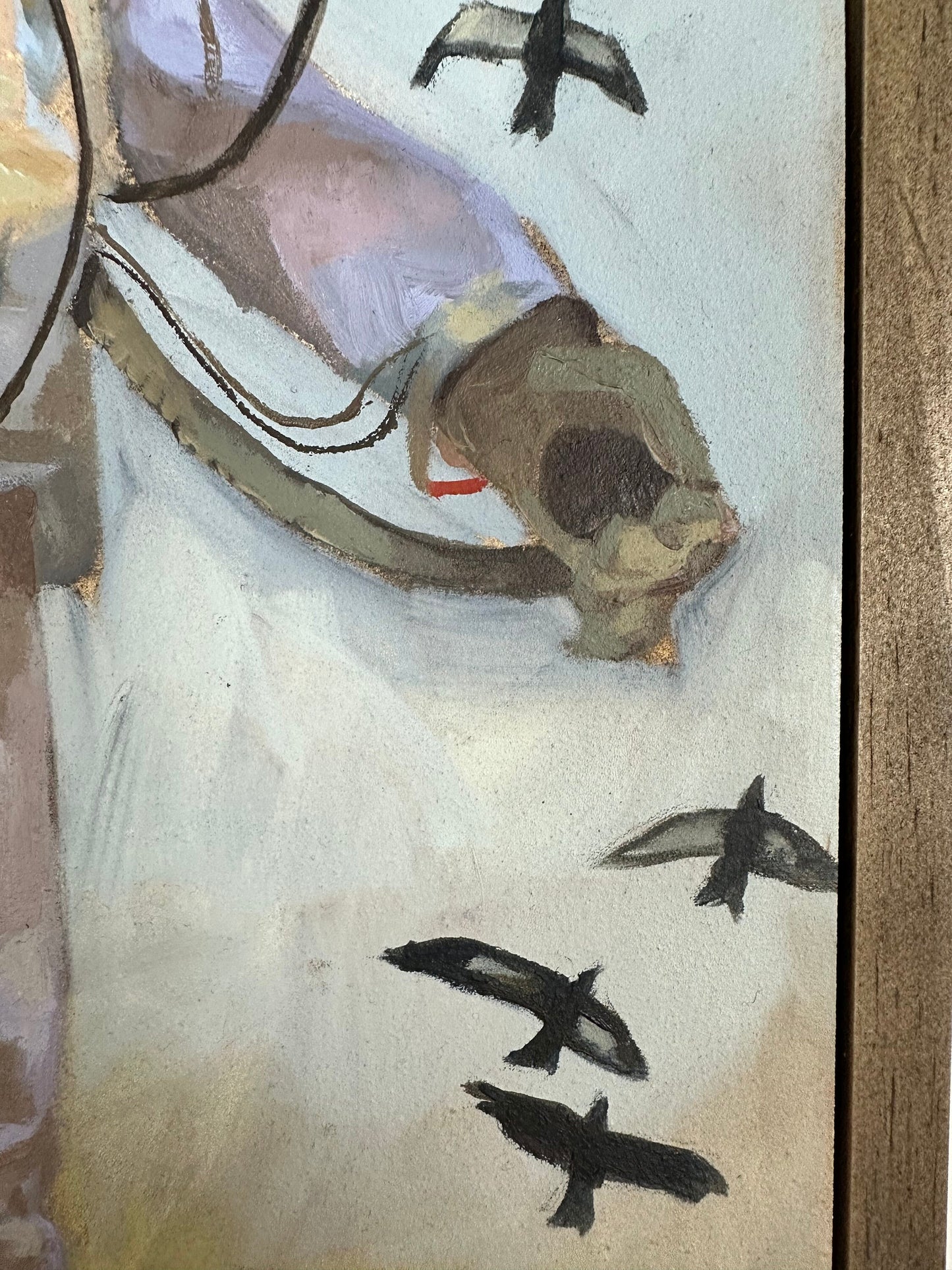 Space inspired original painting, how did we get here? - 10" by 20" original painting,  experimental expressive art