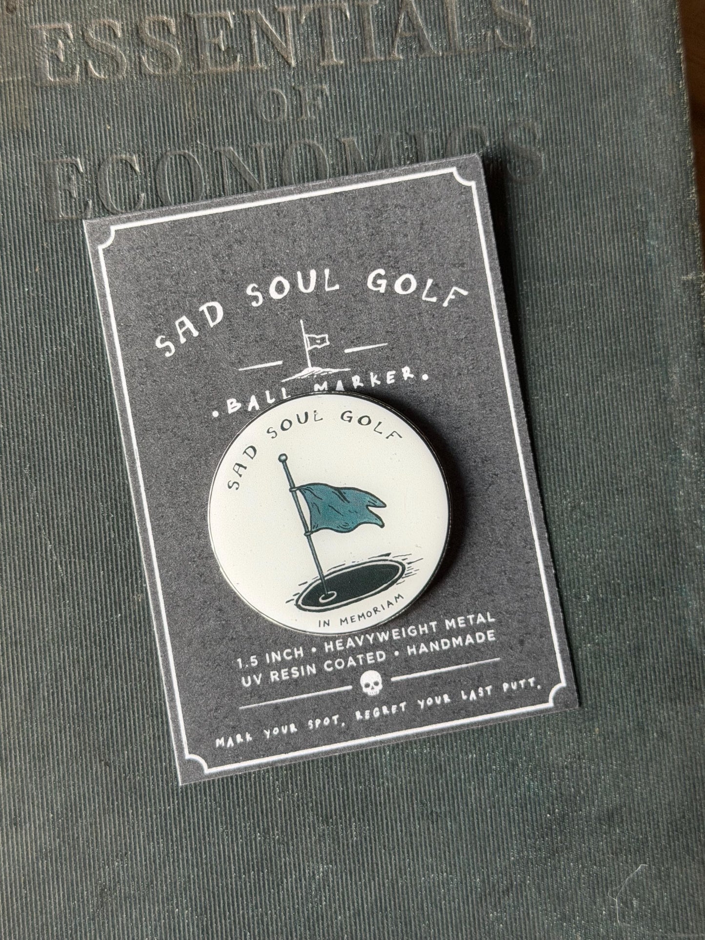 Sad Soul Golf Ball Marker • In Memoriam Golf Accessory (1.5 Inch)