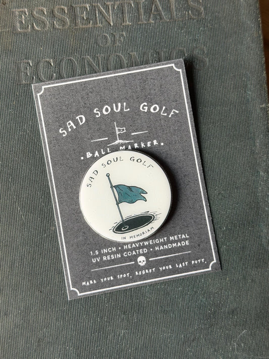 Sad Soul Golf Ball Marker • In Memoriam Golf Accessory (1.5 Inch)