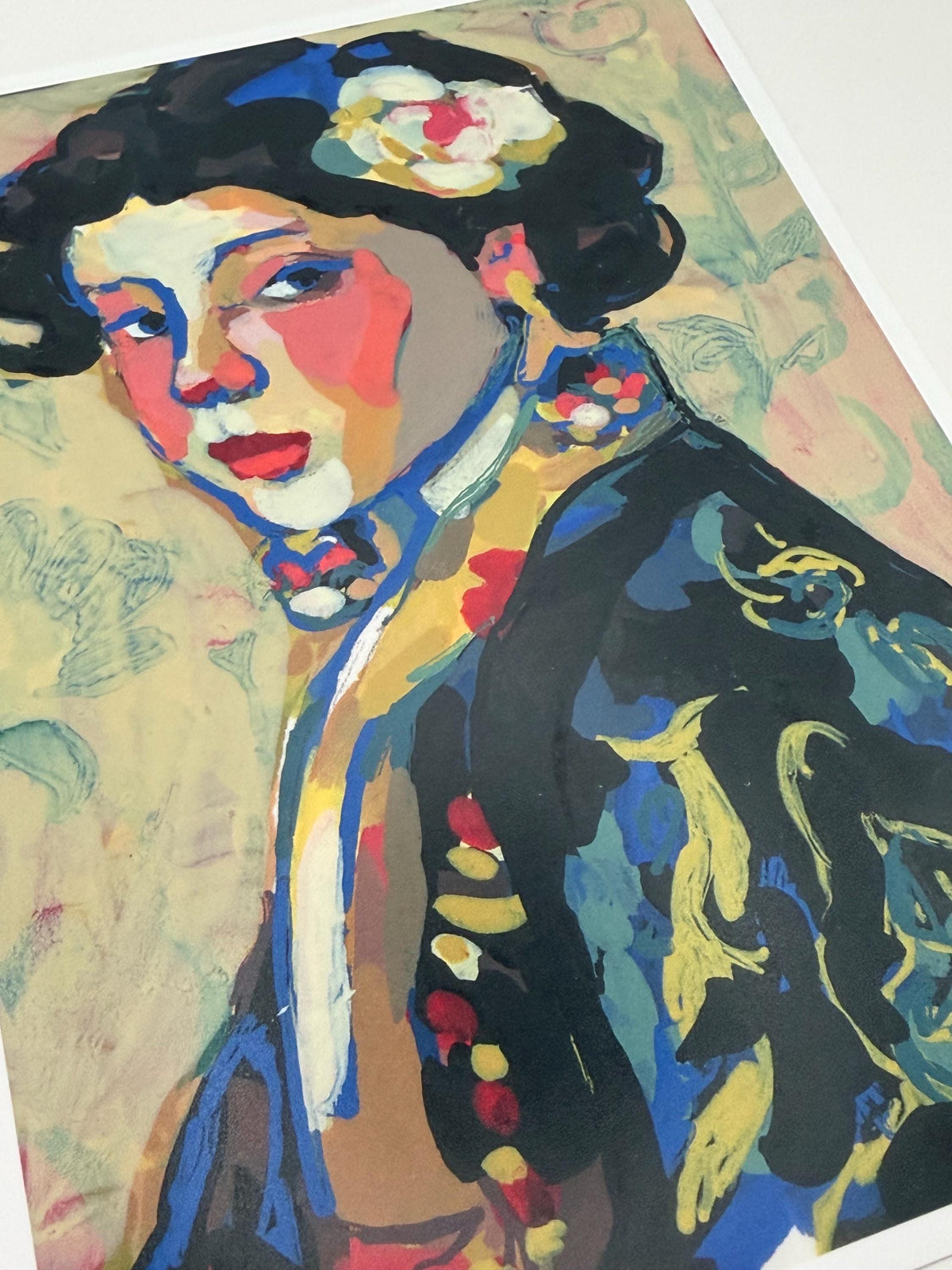 Girl in Kimono Fine Art Print | Painterly Portrait, Art Nouveau Style 5x7
