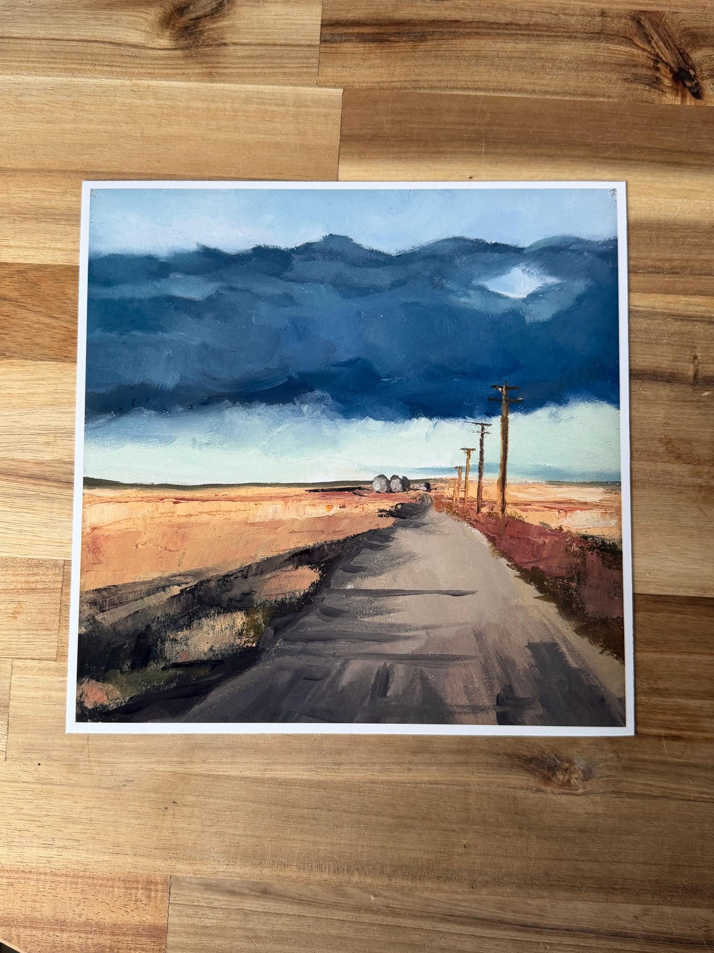 Country road impressionist 8x8 fine art print