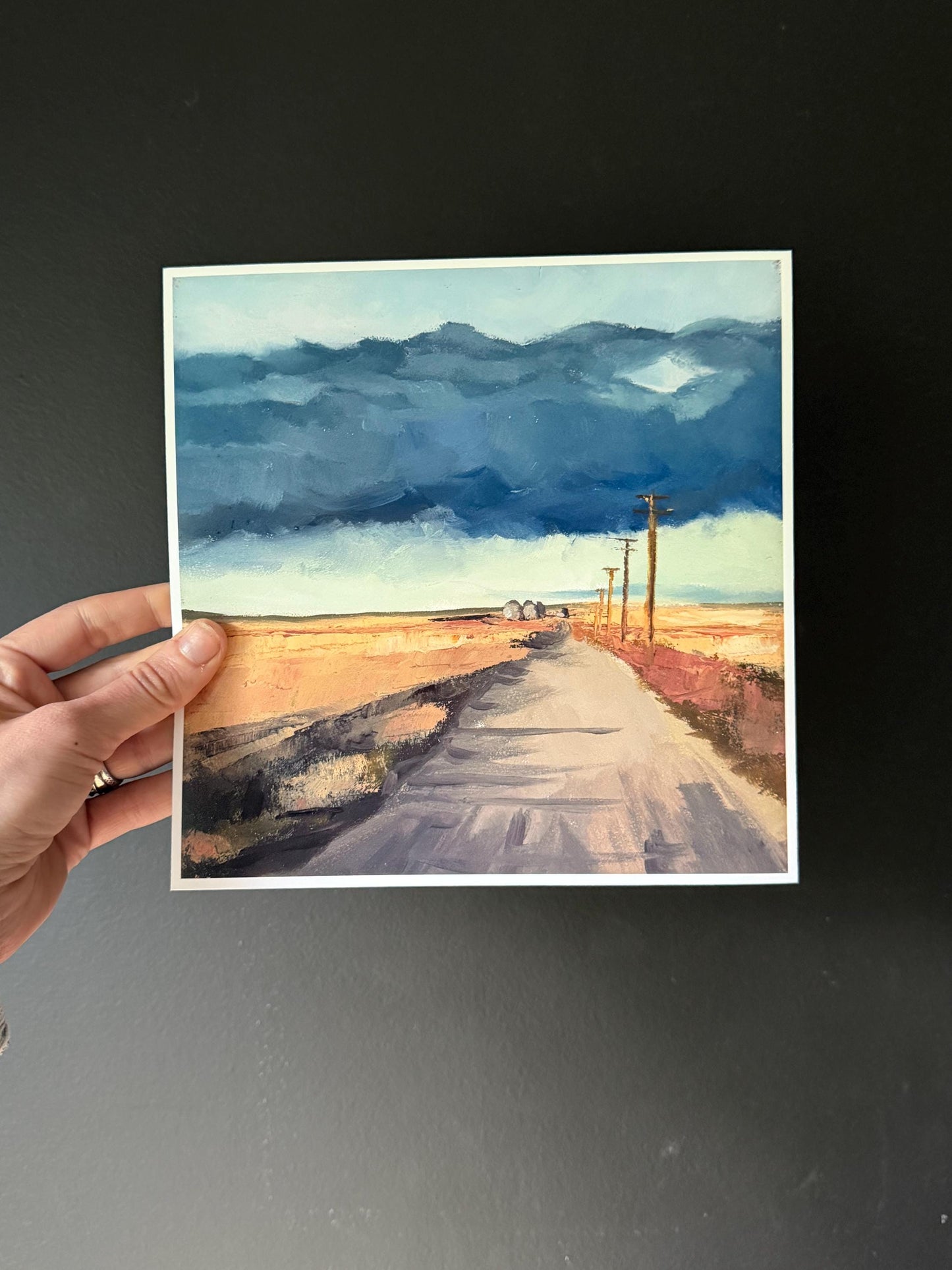 Country road impressionist 8x8 fine art print
