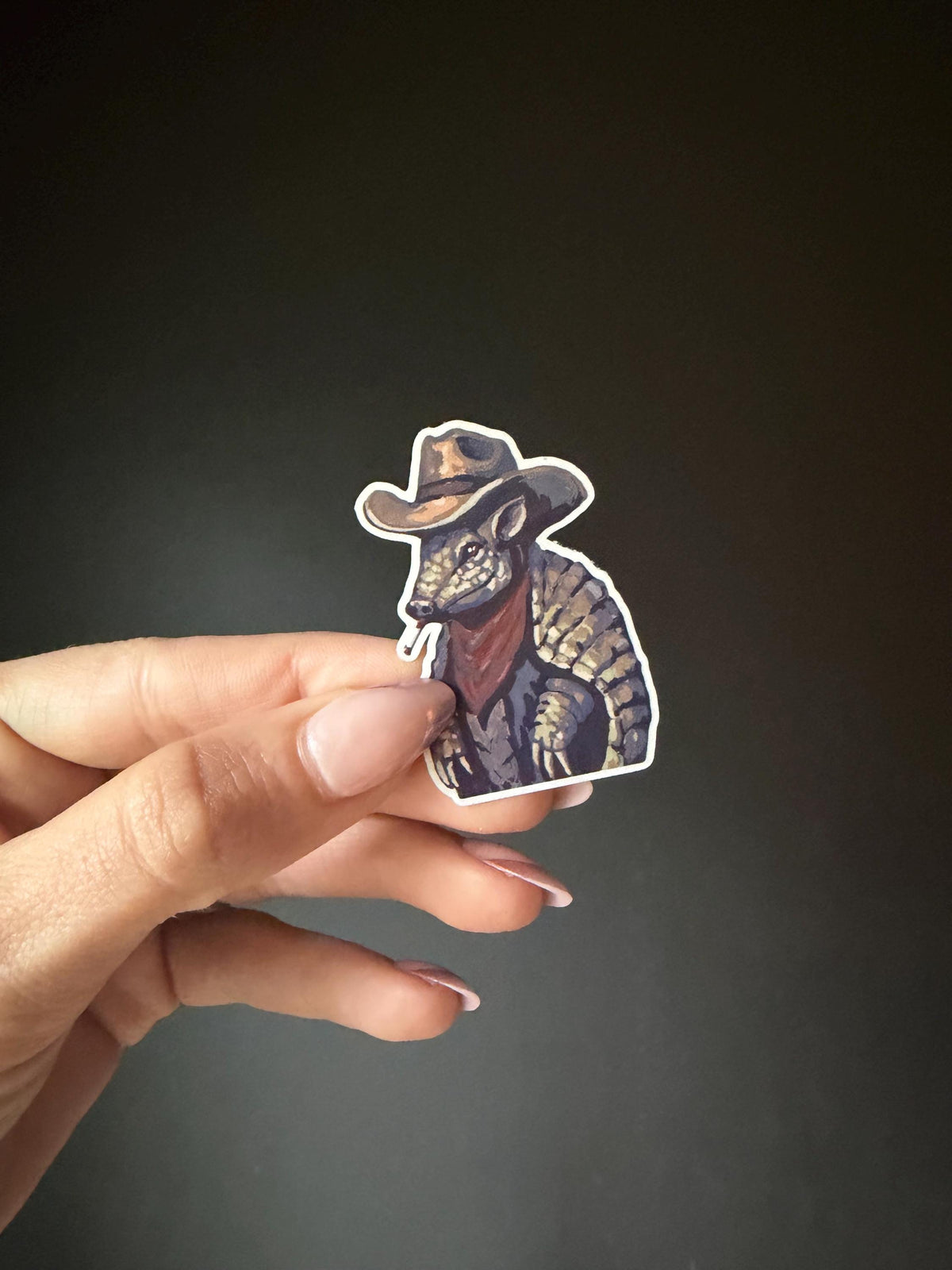 Outlaw Armadillo Bookmark Sticker Set | Whimsical Western Art Illustration