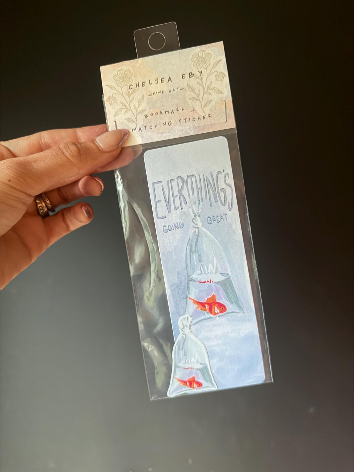Goldfish Bookmark and Sticker Set | Anxiety Humor Reader Gift