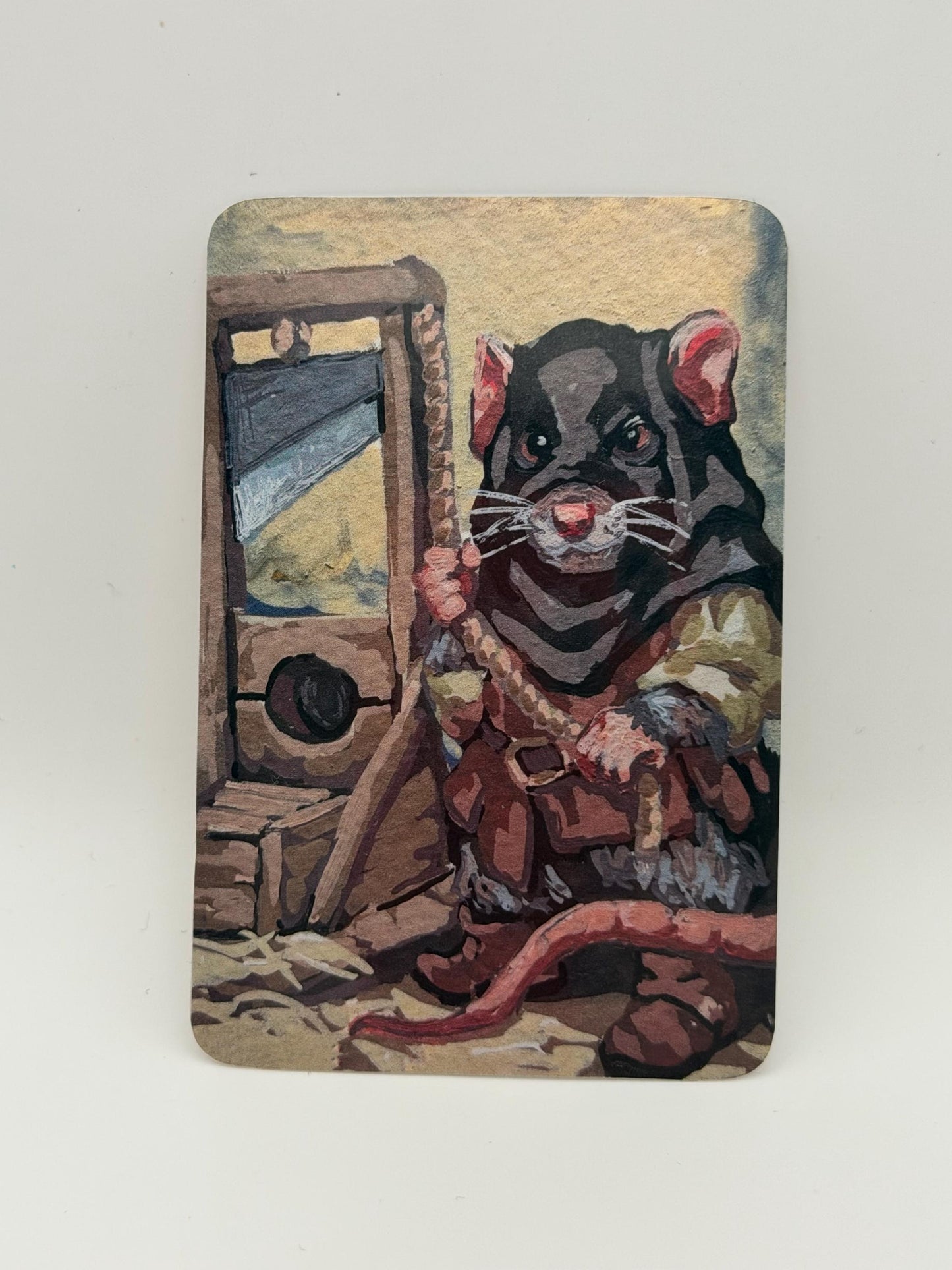 vinyl art sticker, Rat executioner, unique stickers, 3inch durable stickers, fantasy character illustration