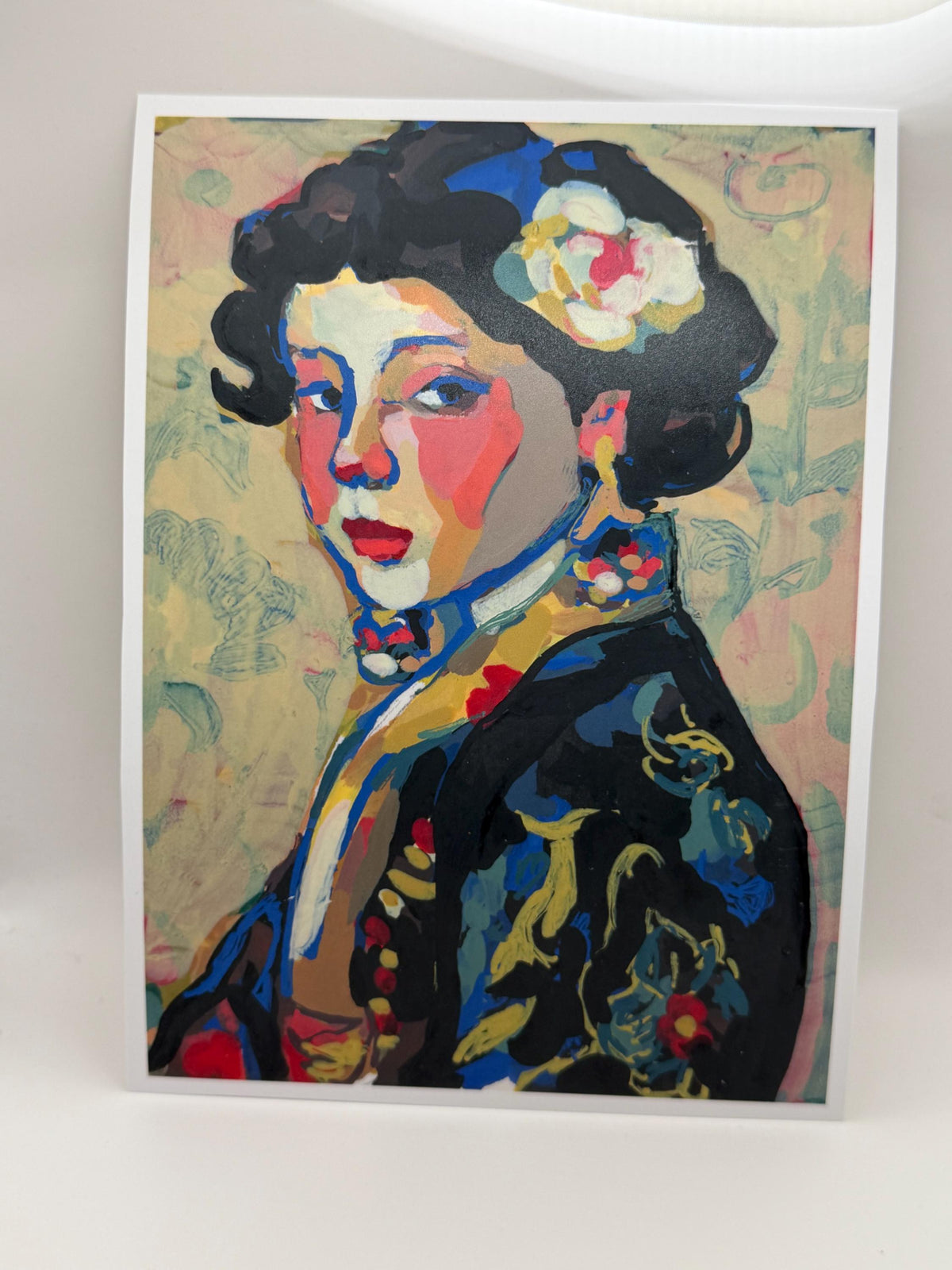 Girl in Kimono Fine Art Print | Painterly Portrait, Art Nouveau Style 5x7