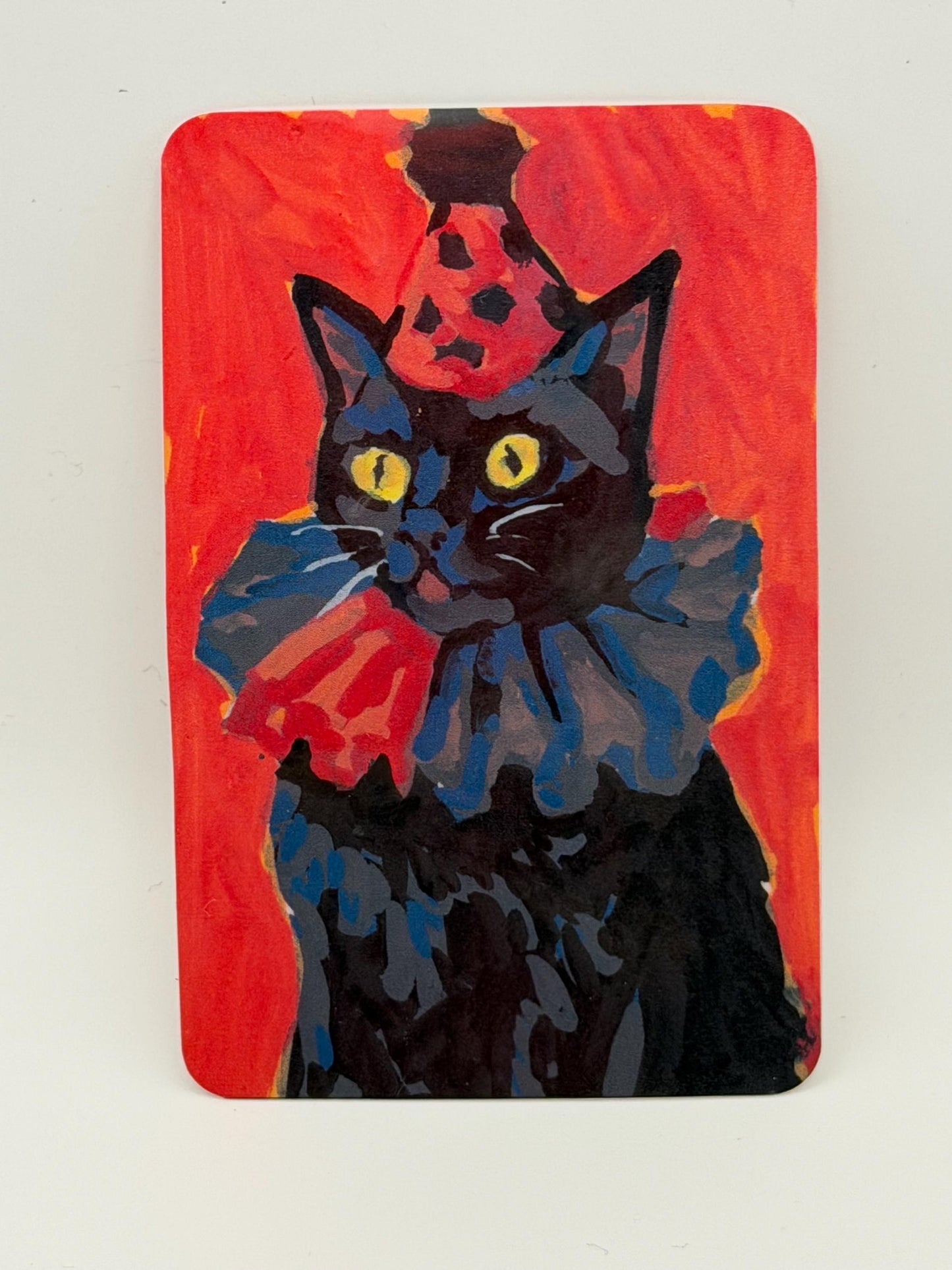 Party Cat Sticker | Acrylic Painting Reproduction, Glossy Vinyl Art (2x3 inches)