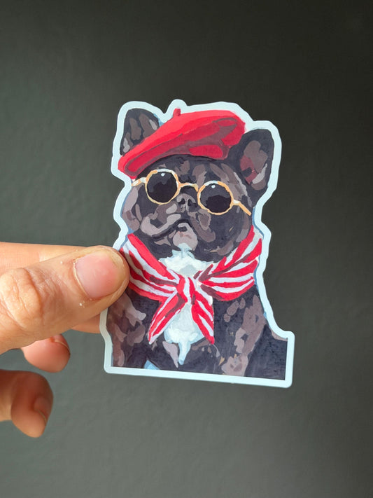 French bulldog frenchie | Original Painted dog Art Decal (3")