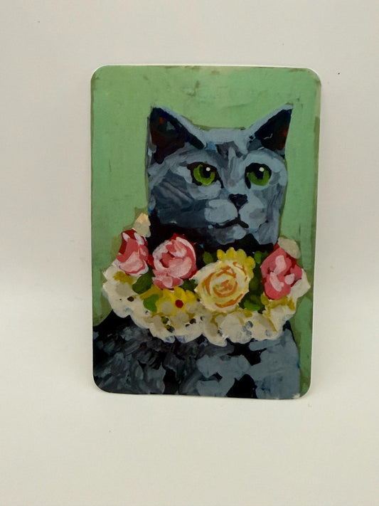 Cottagecore cat Sticker, Whimsical Acrylic Art Vinyl decal