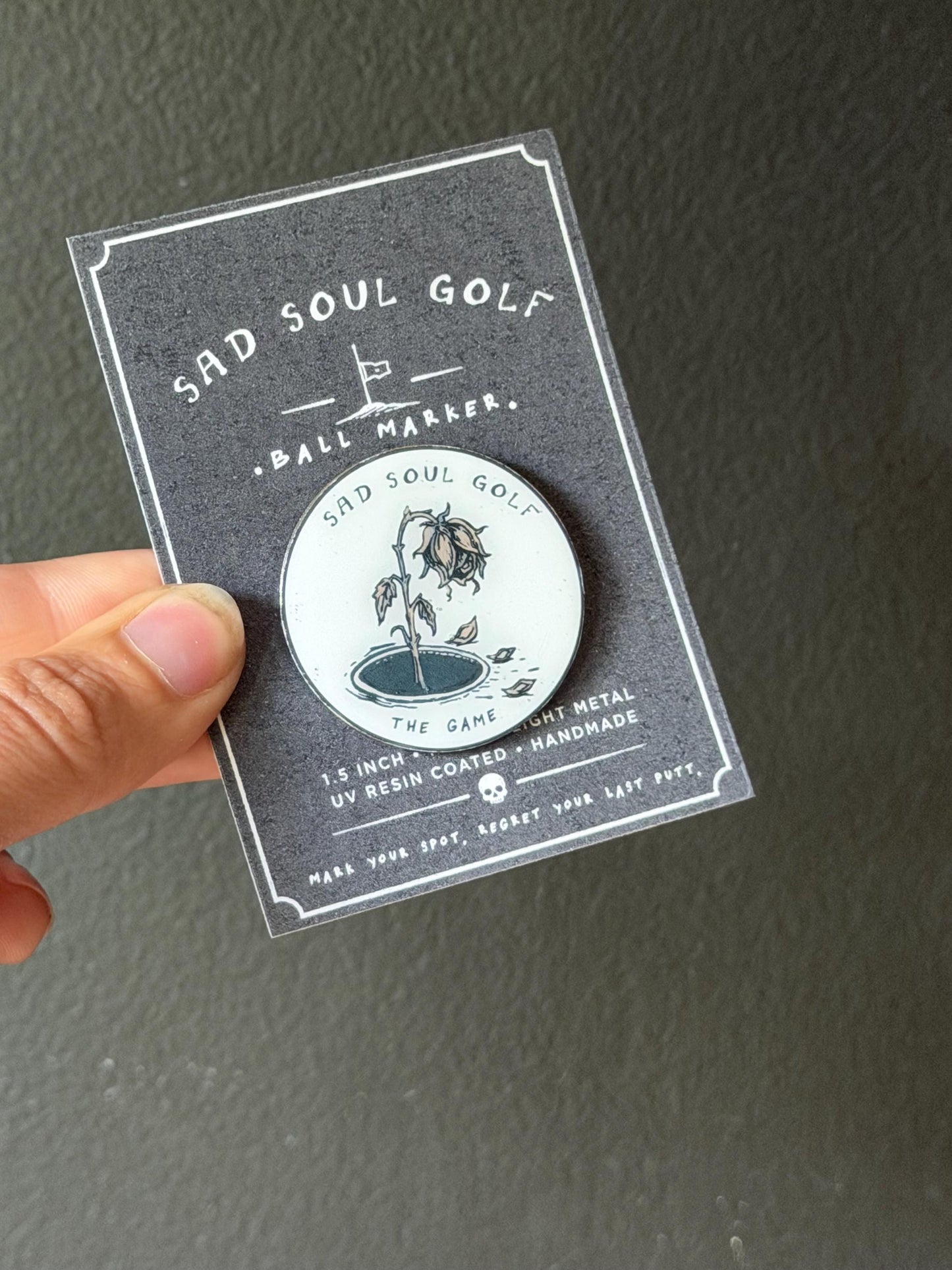 emo Golf Ball Marker | Wilted Rose Skeleton Golf Accessory