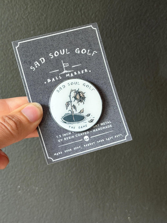 emo Golf Ball Marker | Wilted Rose Skeleton Golf Accessory