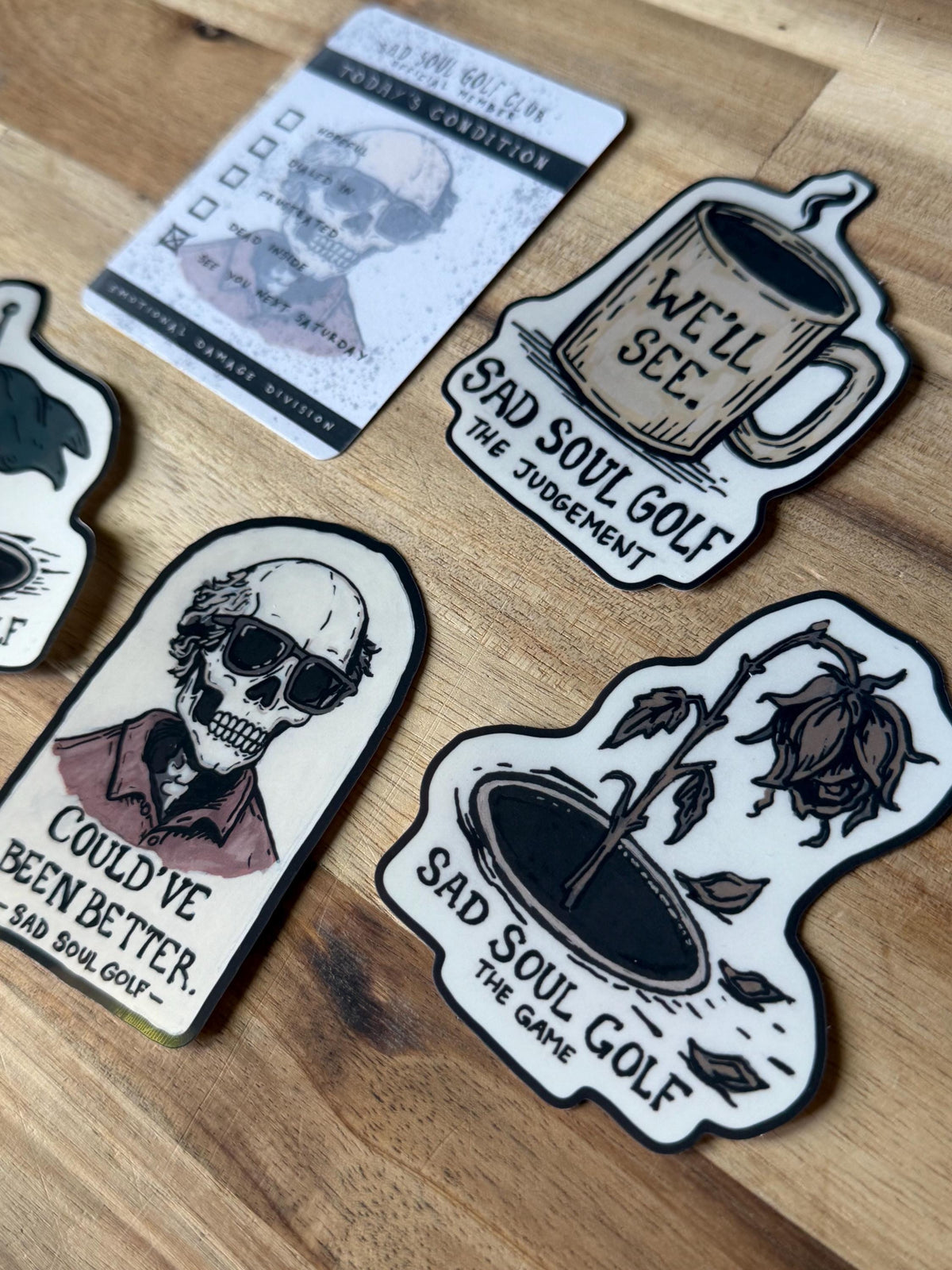 Emo golf sticker set- golfer gift- vinyl sticker pack