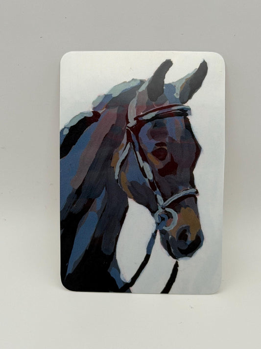 Moody Horse Portrait Vinyl Sticker, Western Equine Art, Acrylic Painting Reproduction
