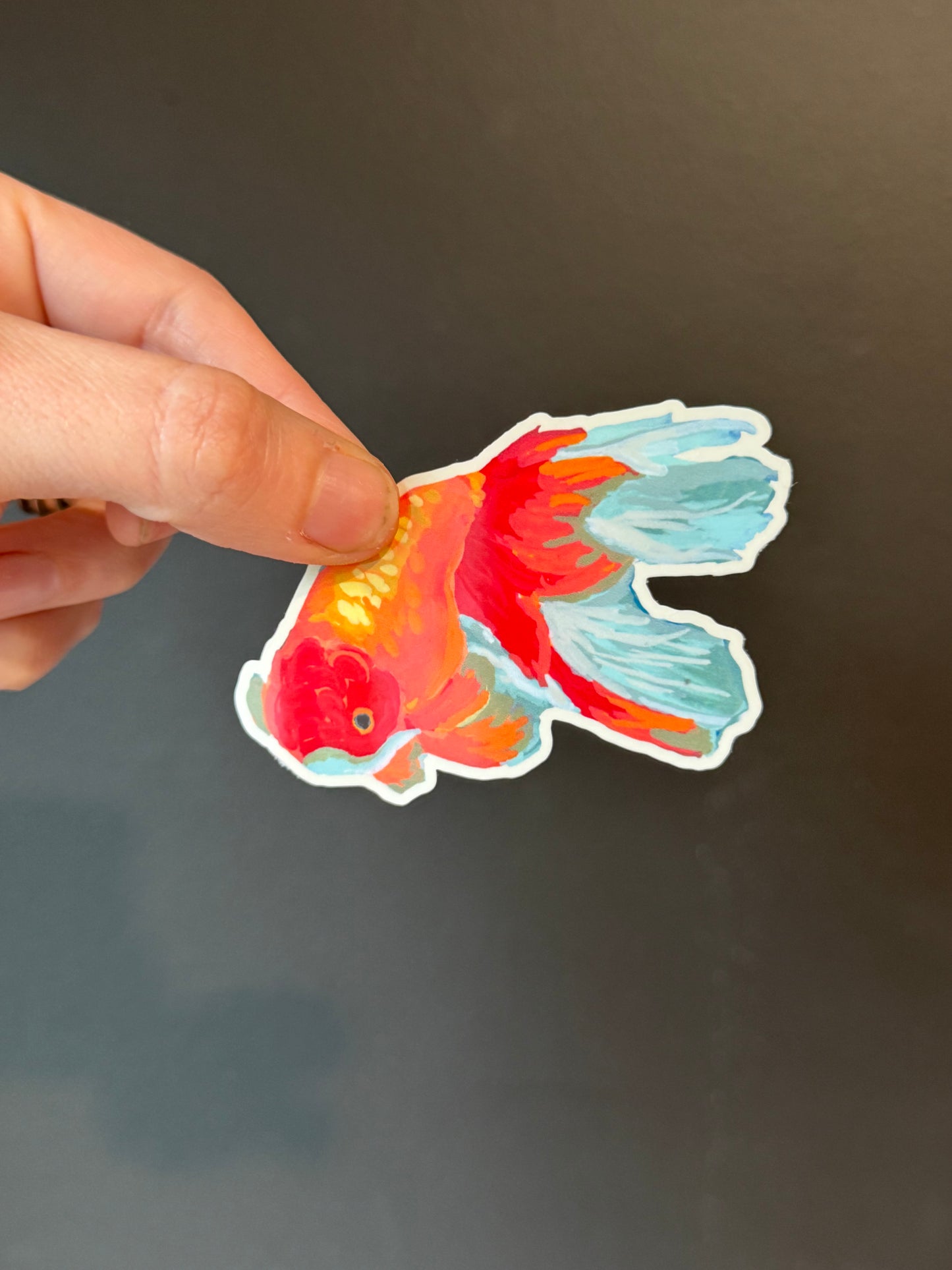 Goldfish 3" vinyl sticker, original illustration
