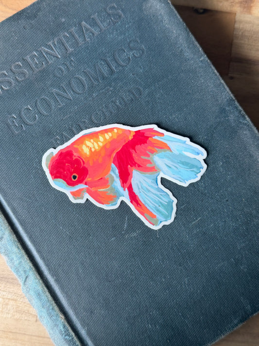 Goldfish 3" vinyl sticker, original illustration