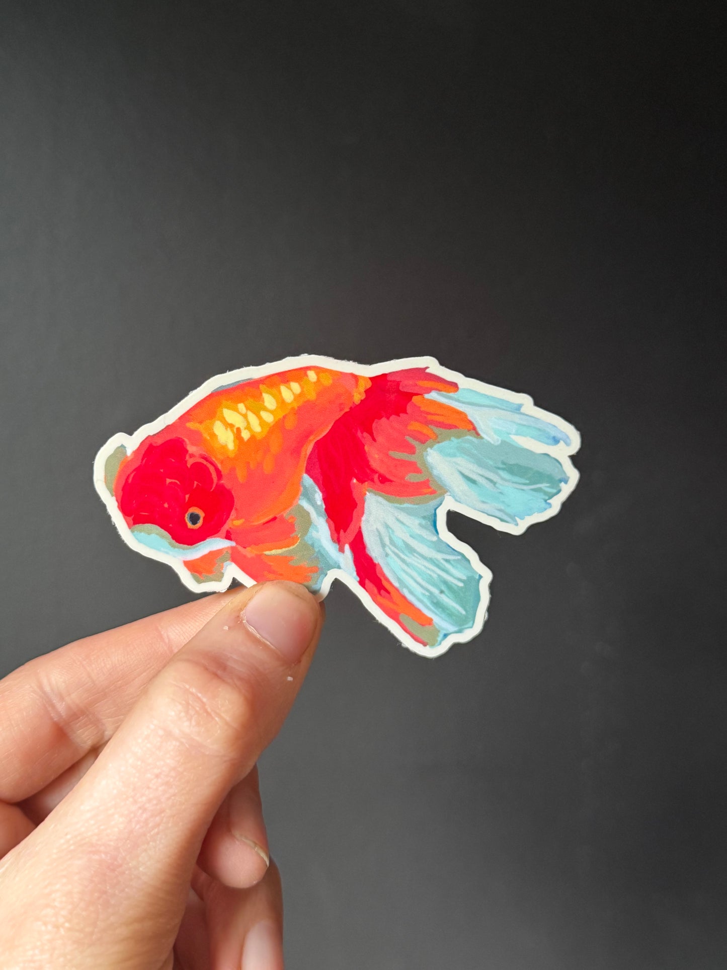 Goldfish 3" vinyl sticker, original illustration