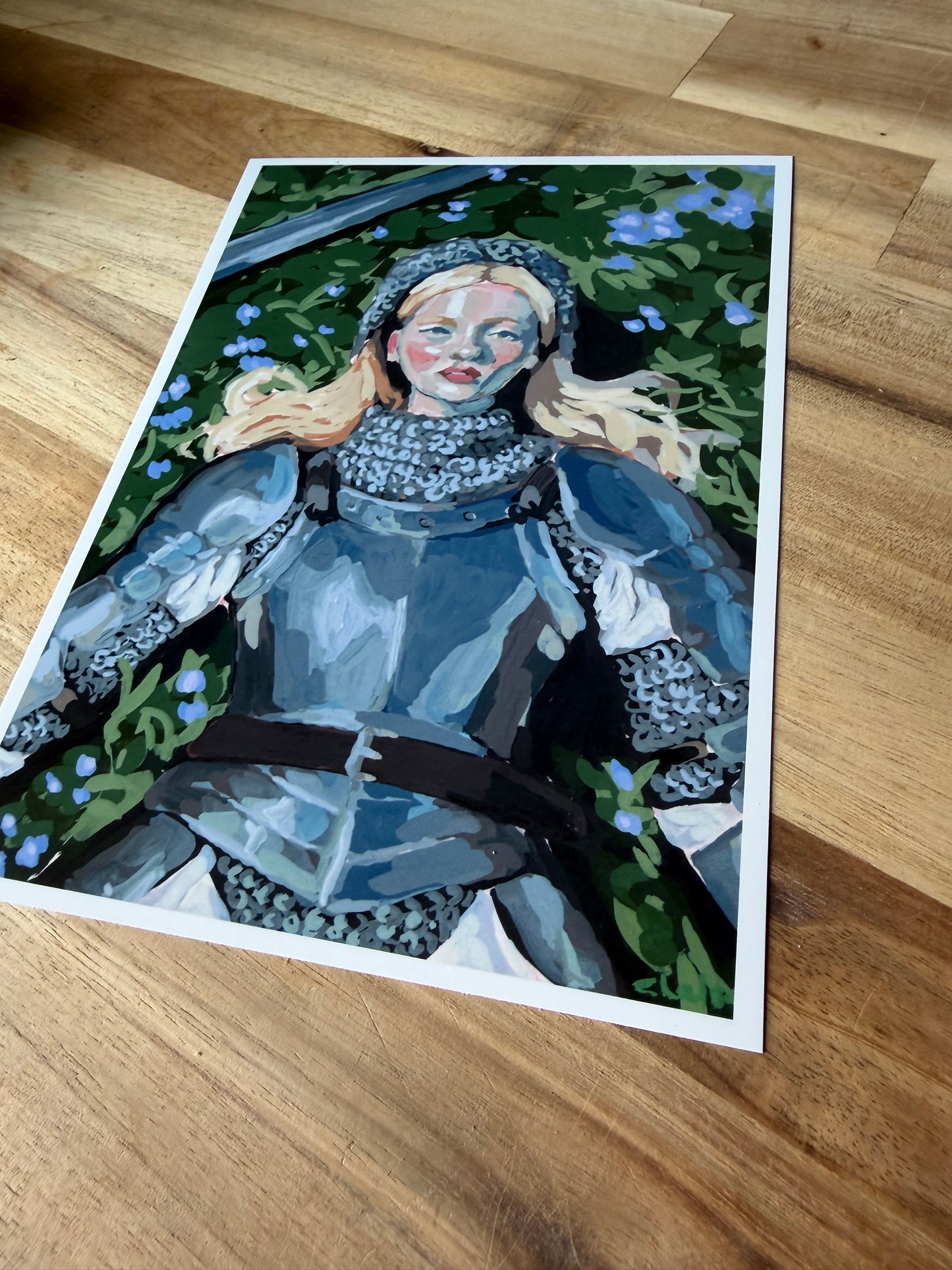 woman warrior, female knight fantasy art print