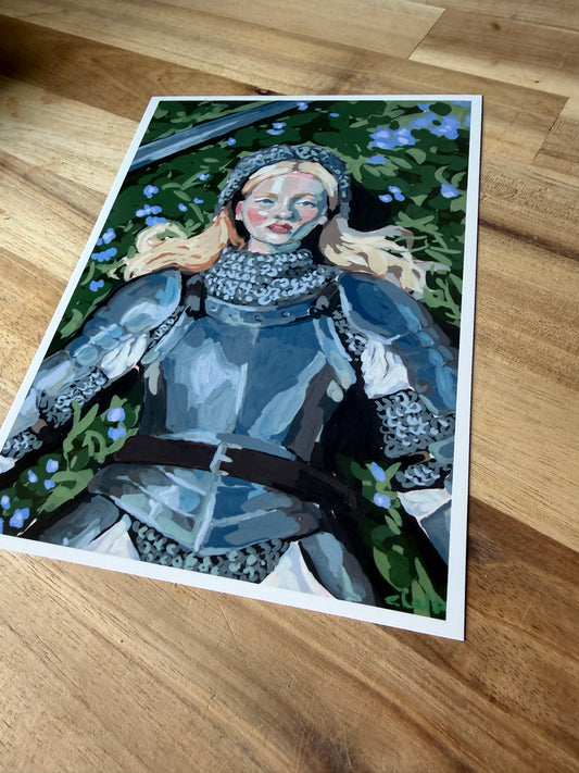 woman warrior, female knight fantasy art print