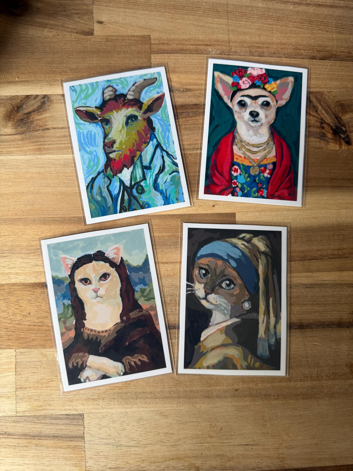 ACEO print pack | Famous Artwork Parody collection | set of four prints