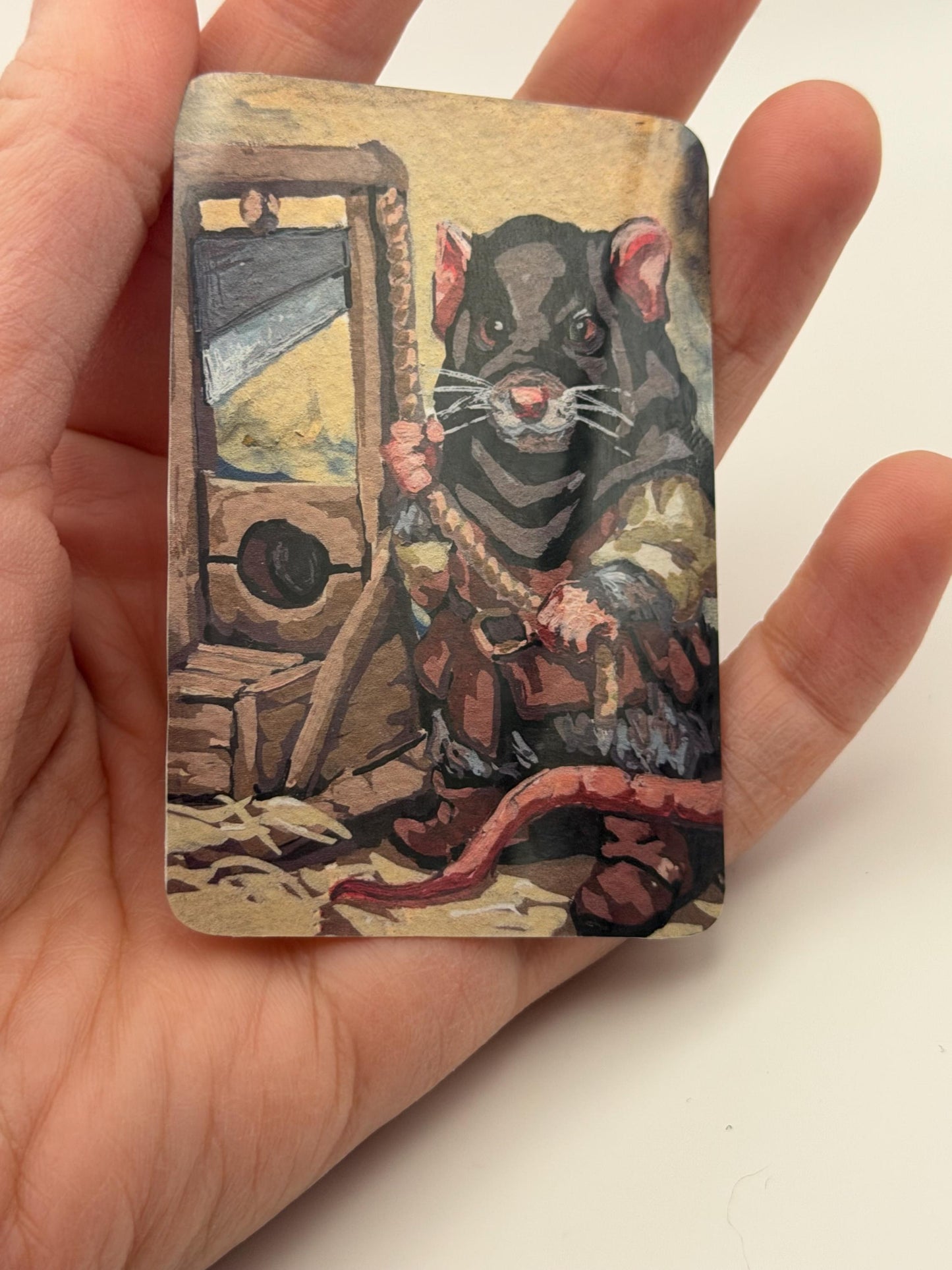 vinyl art sticker, Rat executioner, unique stickers, 3inch durable stickers, fantasy character illustration