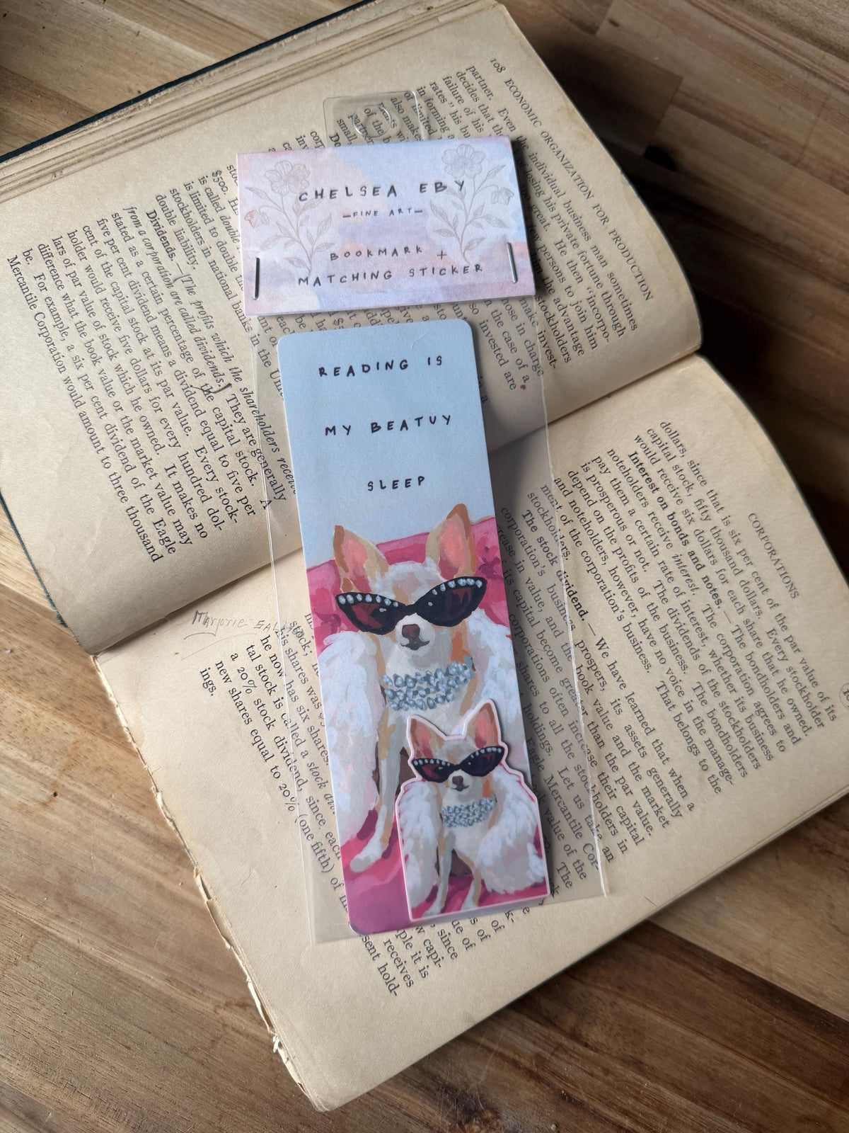 Chihuahua Bookmark Sticker Set | Reading Is My Beauty Sleep Art