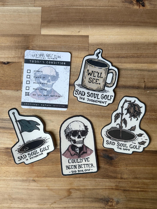 Emo golf sticker set- golfer gift- vinyl sticker pack