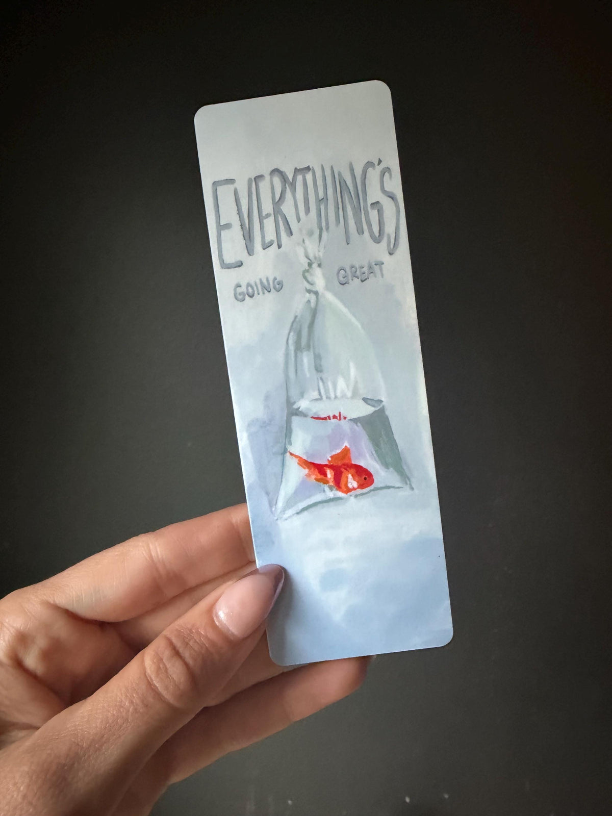 Goldfish Bookmark and Sticker Set | Anxiety Humor Reader Gift