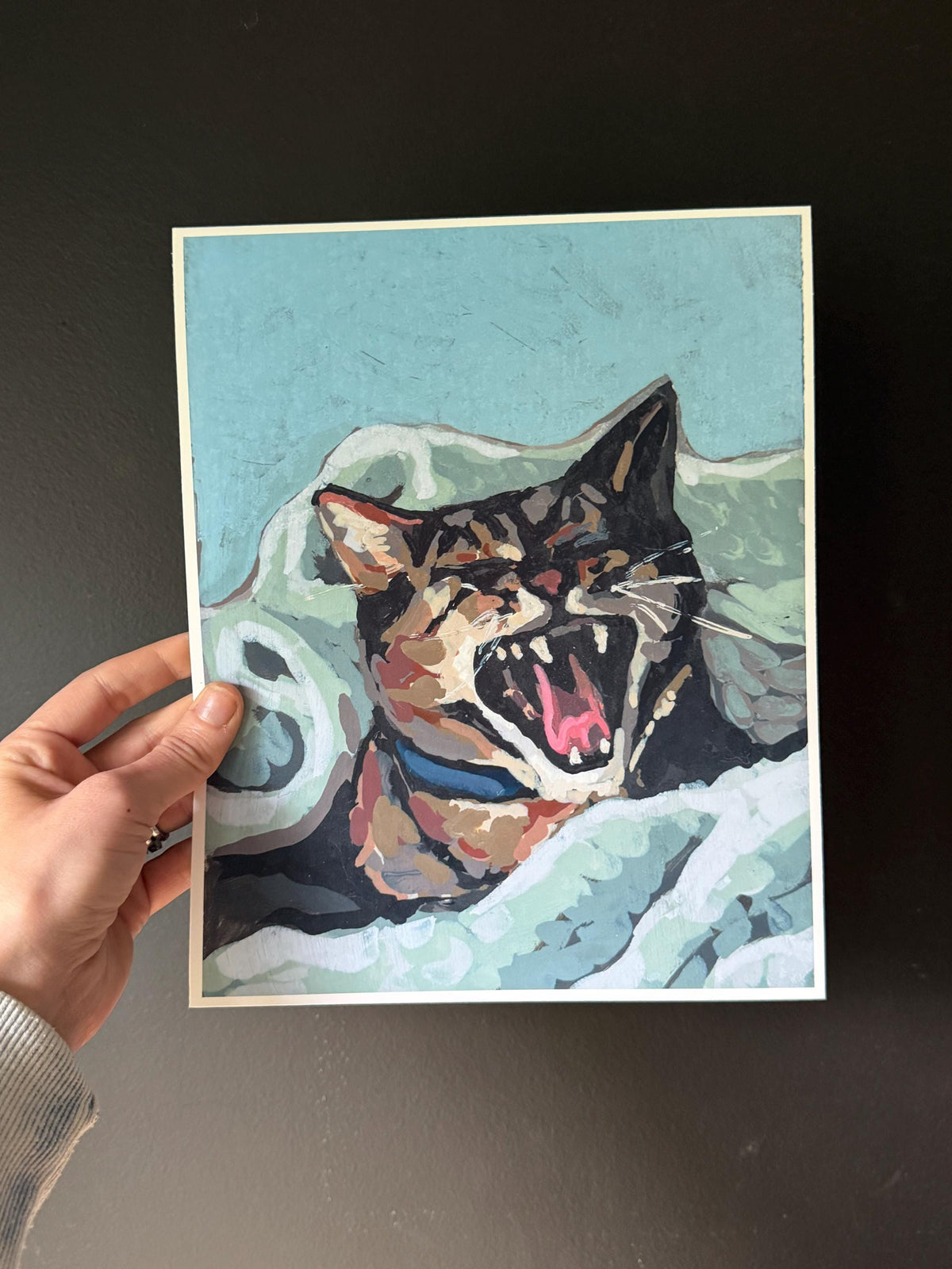 Yawning cat 8x10 fine art print