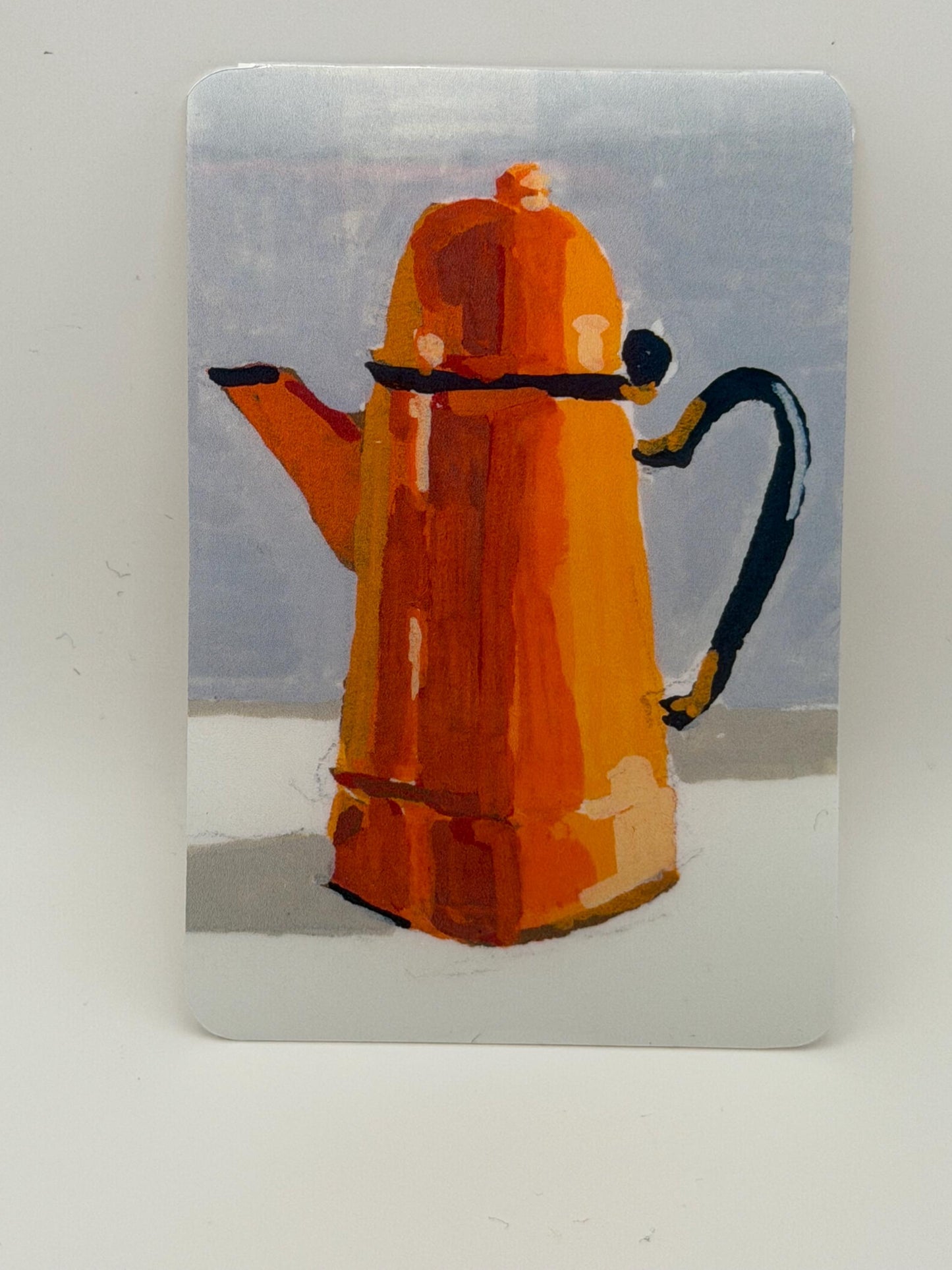 Orange Coffee Pot Sticker | Painterly Kitchen Art, Vintage Style Vinyl Decal