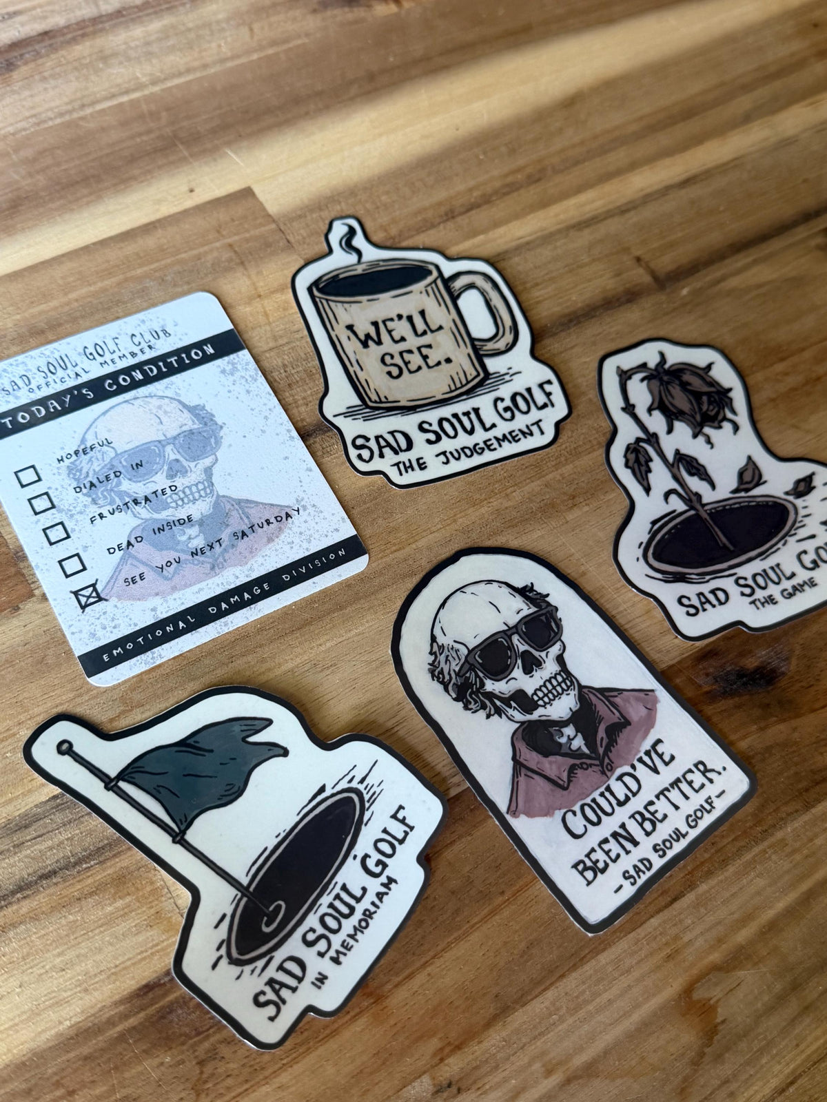 Emo golf sticker set- golfer gift- vinyl sticker pack
