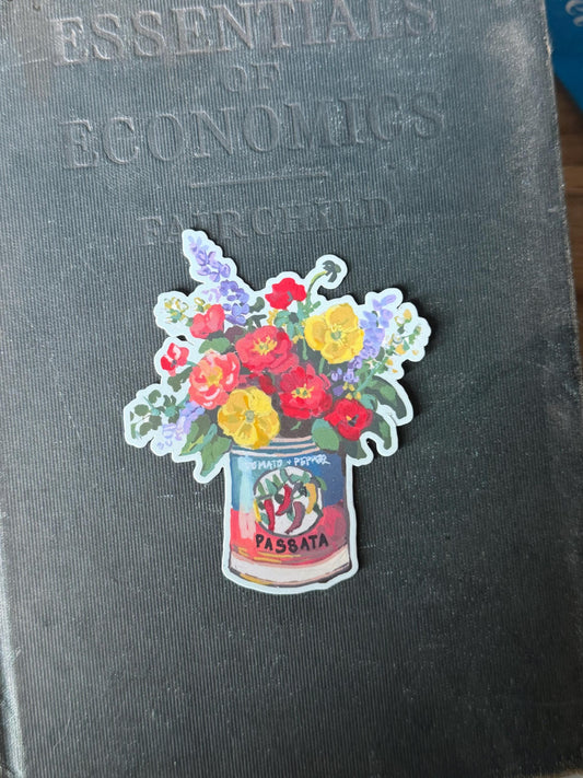 Floral sticker still life | Original flowers in tin vinyl (3")