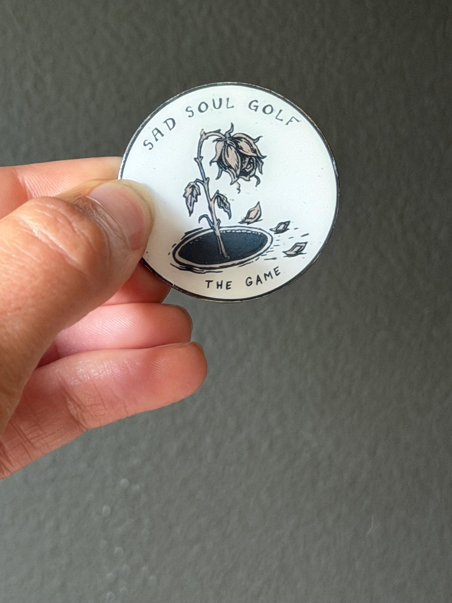 emo Golf Ball Marker | Wilted Rose Skeleton Golf Accessory