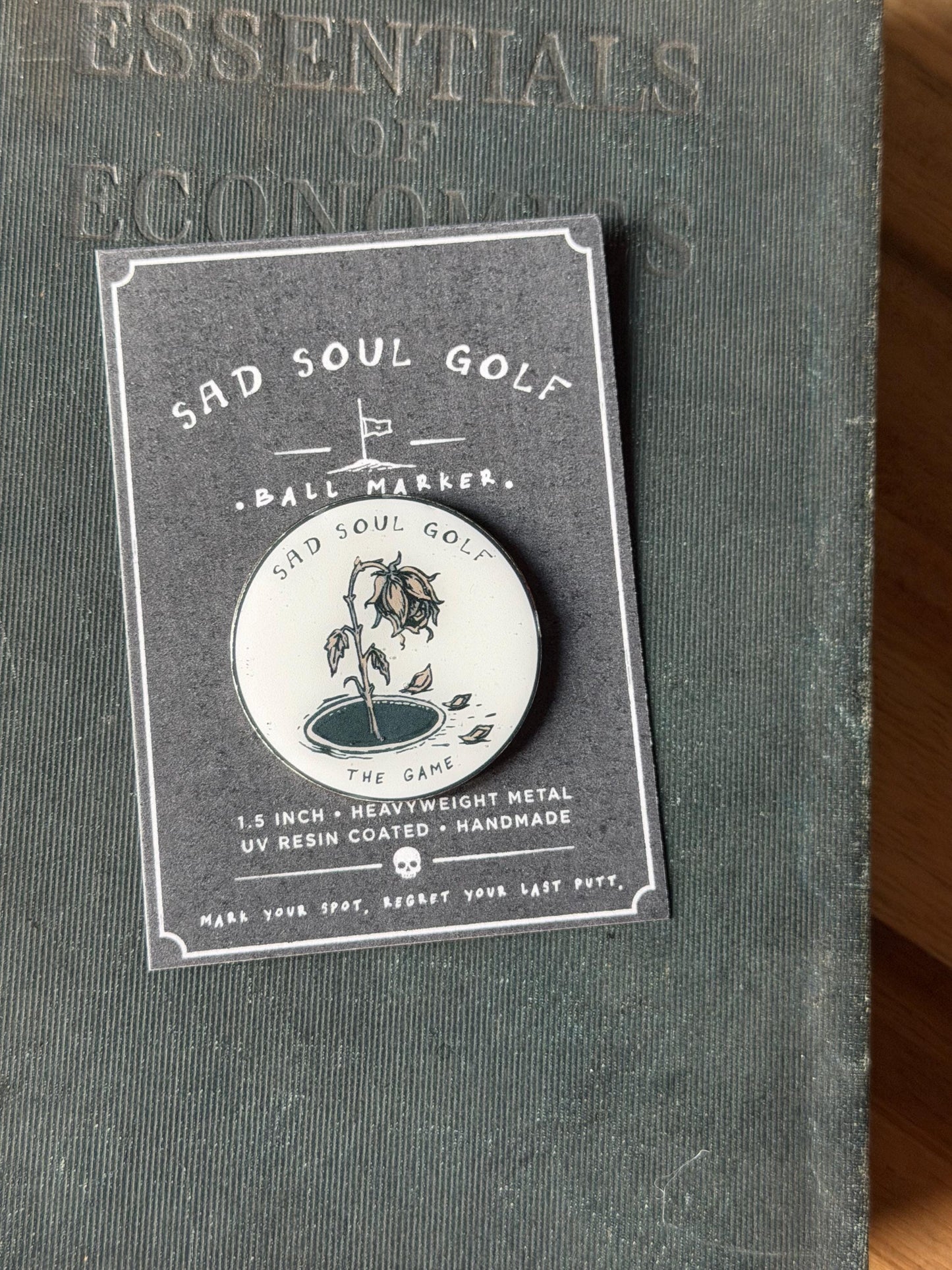 emo Golf Ball Marker | Wilted Rose Skeleton Golf Accessory