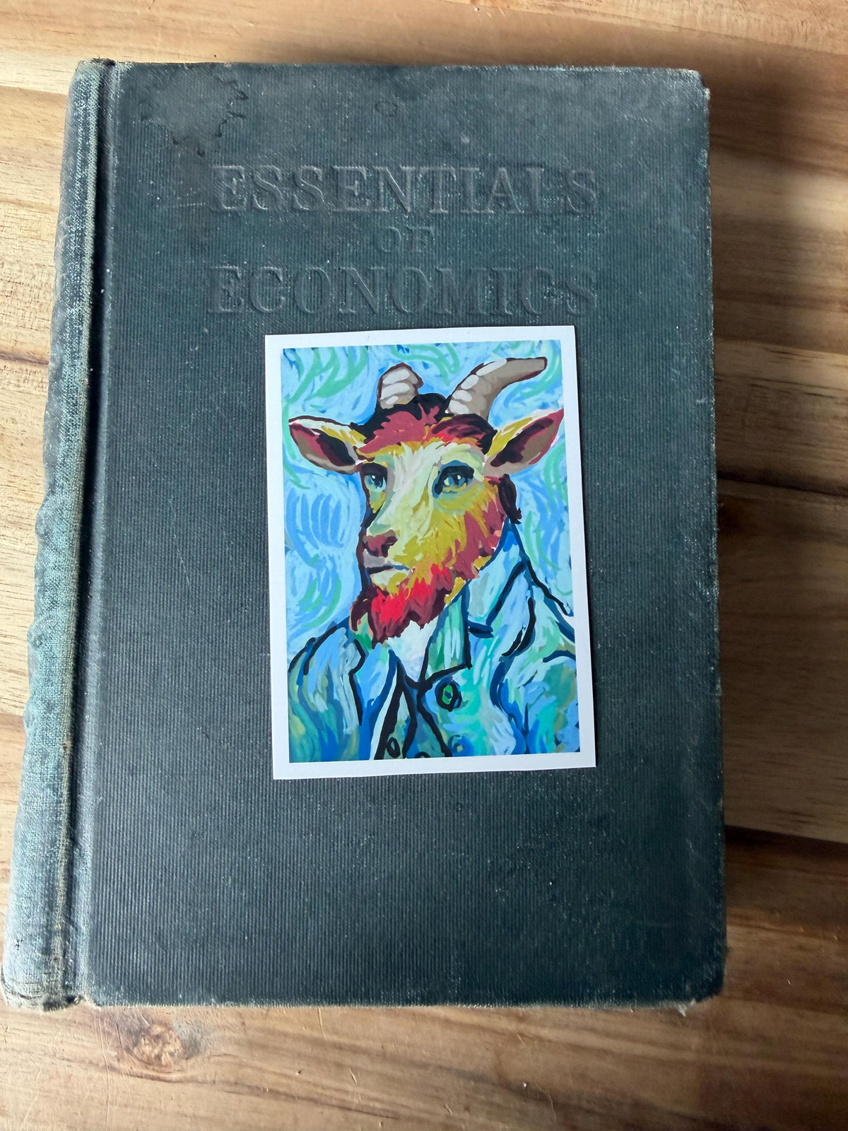 ACEO original art PRINT, Vincent van Goat , parody art, tiny prints, 2.5x3.5 inches