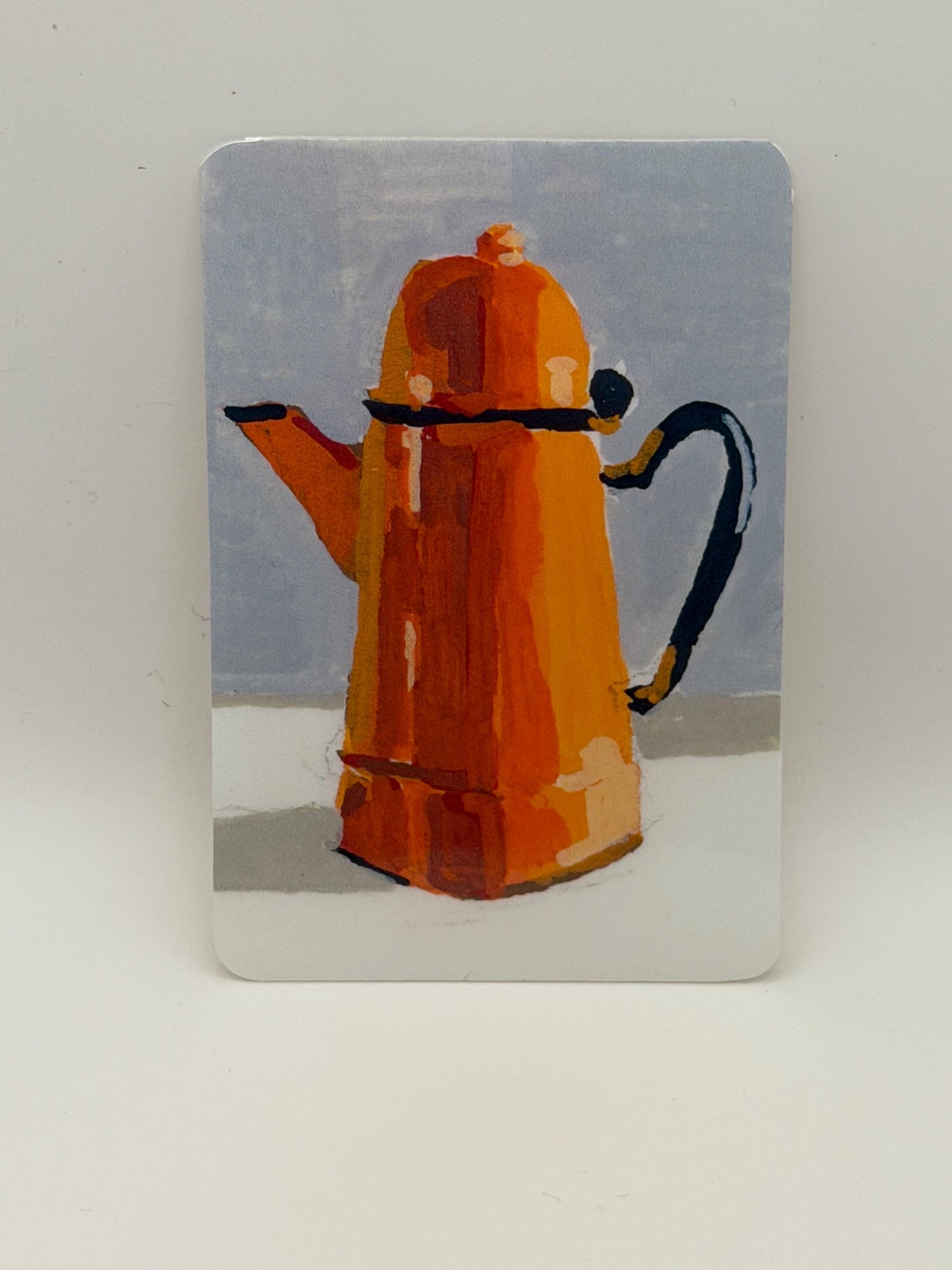 Orange Coffee Pot Sticker | Painterly Kitchen Art, Vintage Style Vinyl Decal